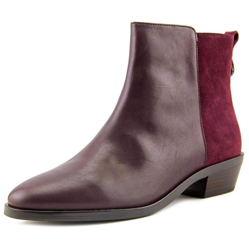Coach Burgundy Carmen Leather Ankle Fashion Boots